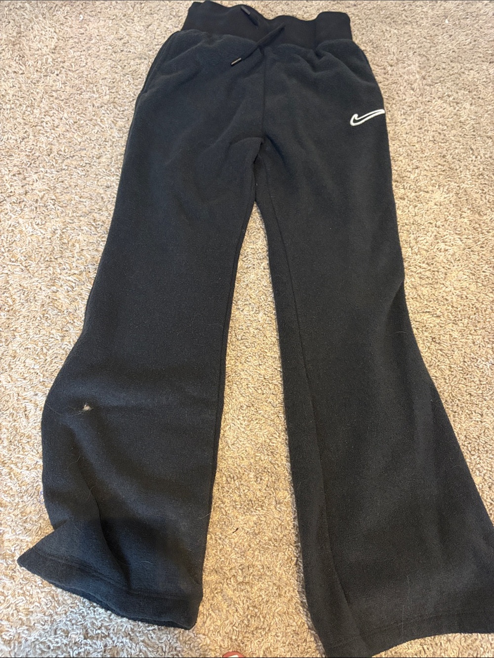 Nike Kids Black Sweatpants with White Swoosh